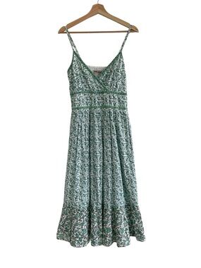 Fab India Block Printed Cotton Dress NWT Floral Size M Cruise Party Resort